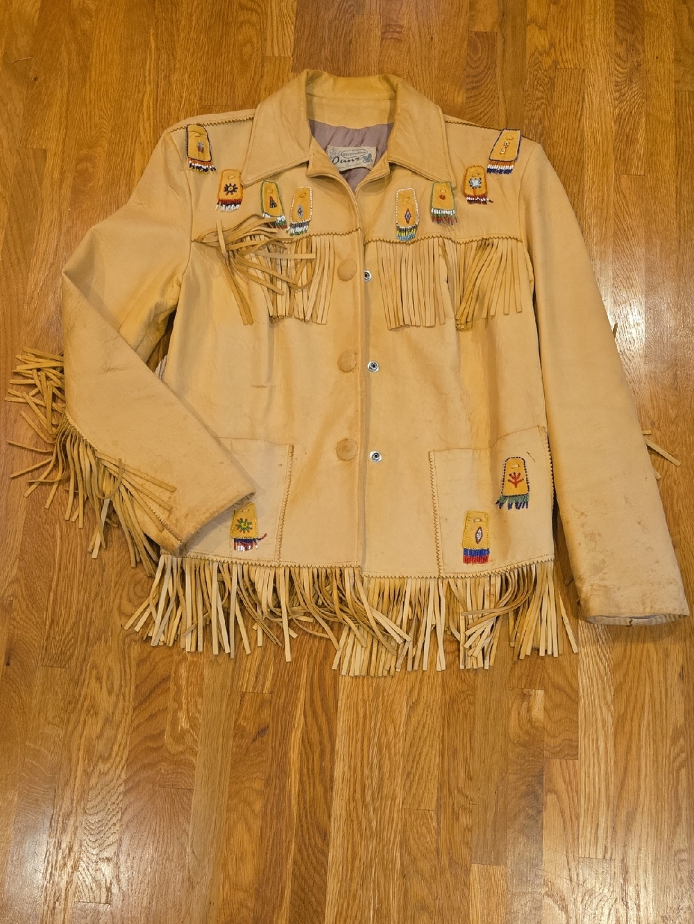 Vintage Danzy Tan Suede Western Jacket with Multicolor Beadwork
